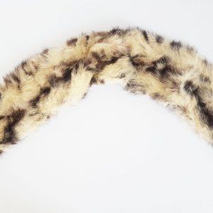 Cheetah Print Fur Collar Scarf, White Raccoon Fur Collar, Raccoon Fur Scarf